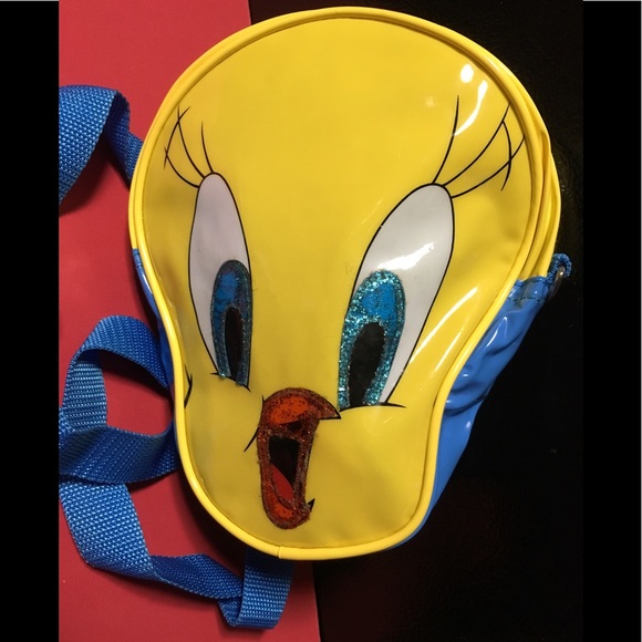 Warner Bros. Handbags - Tweety Bird Vintage 90’s Vinyl Yellow Backpack